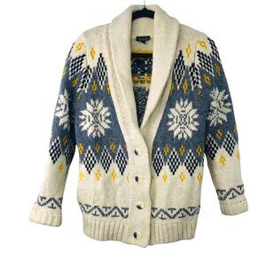 Topshop Wool Blend Knitted Oversized Button Up Sweater Cardigan  Women size 6